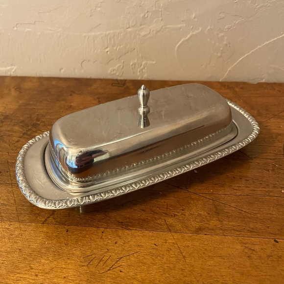 Kitchen Vintage Stainless Butter Dish With Glass Insert Made In Japan Poshmark